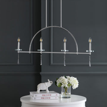 Doris 41" Linear Metal/Crystal LED Pendant - JONATHAN Y